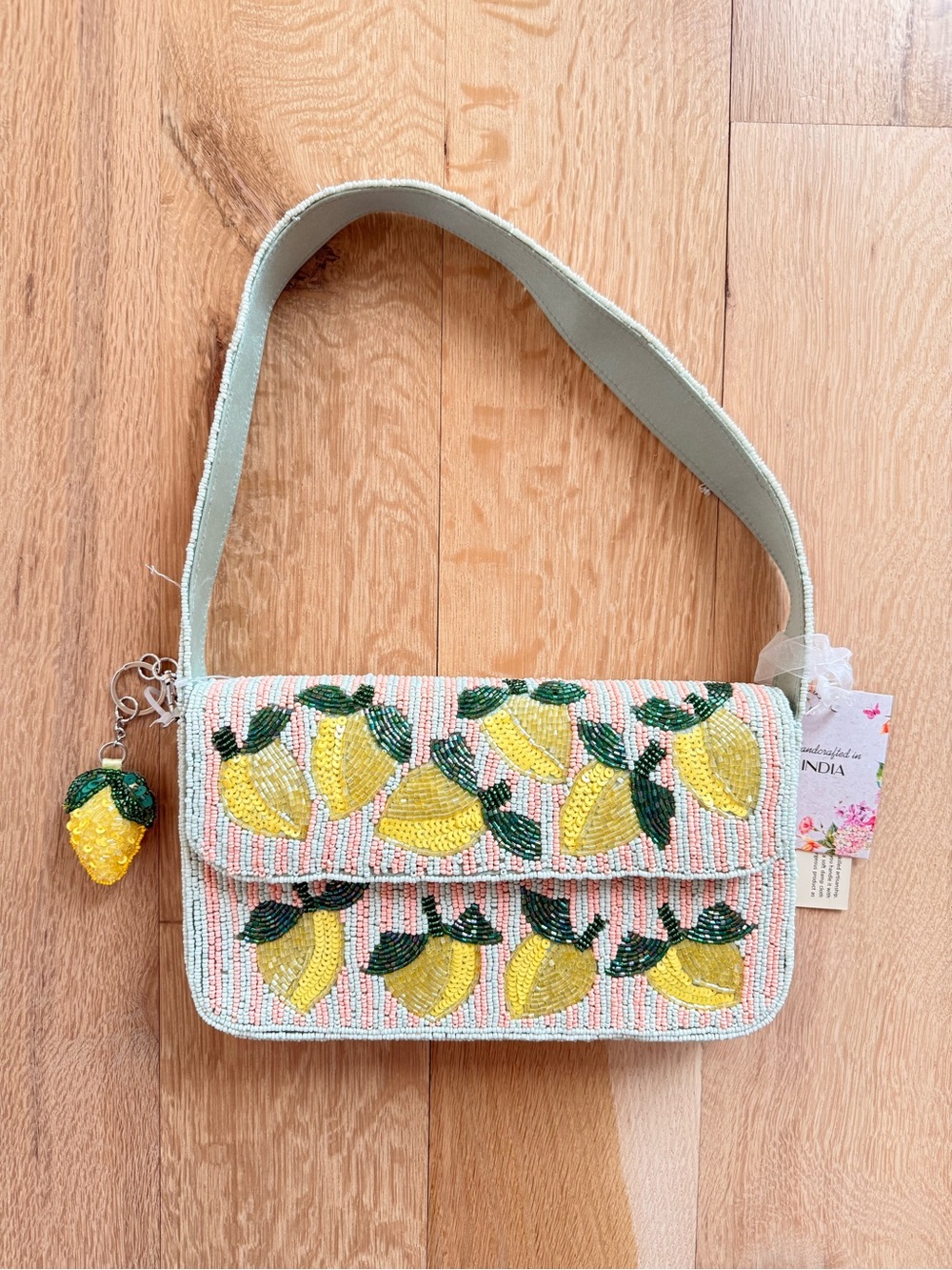 🍋 NWT TikTok Viral Beaded Bag Lemon | Made In India